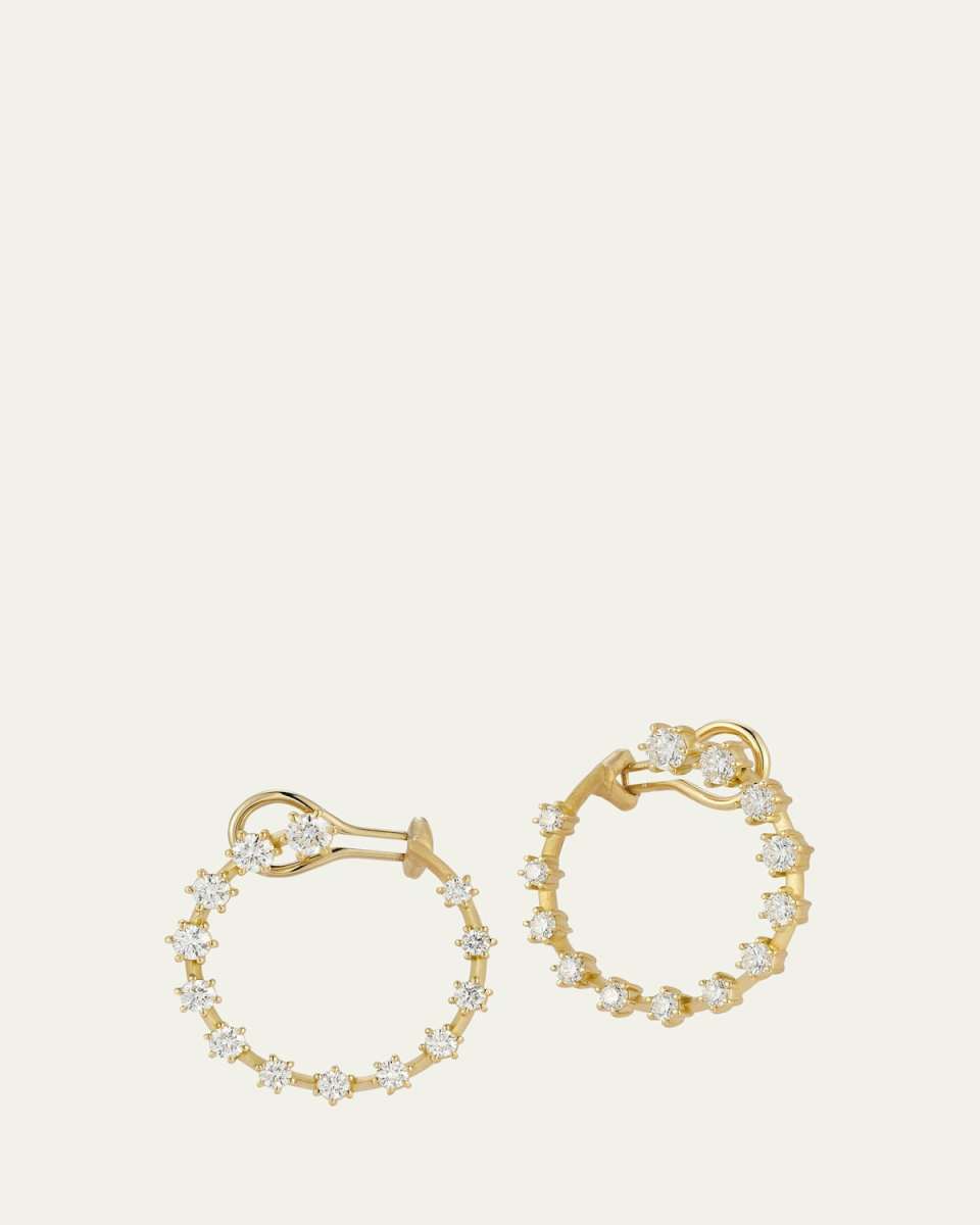 18K Yellow Gold Graduated Crescent Hoop Earrings